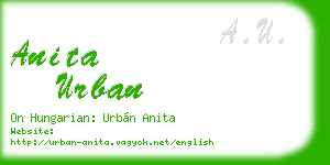 anita urban business card